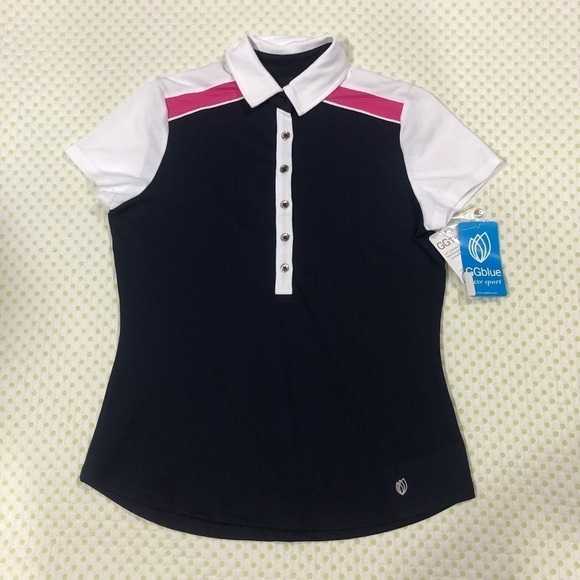 GG BLUE - WOMEN’S DYLAN SHORT SLEEVE ATHLETIC TOP COLOR BLOCK NWT - Picture 1 of 11